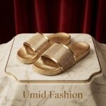 Rhinestone colored women's slippers