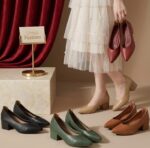 Soft leather shallow mouth high heels