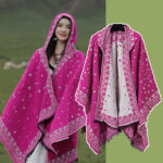 Shawl001-Ethnic style hooded cloak autumn and winter warm Tibet Qinghai travel large cloak desert outer shawl - Image 3