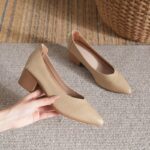 Soft leather shallow mouth high heels - Image 6