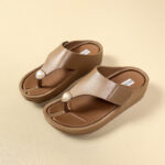 Women's Slip-On  Sandals with Thick Wedge Heel - Image 4