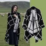Shawl001-Ethnic style hooded cloak autumn and winter warm Tibet Qinghai travel large cloak desert outer shawl - Image 6