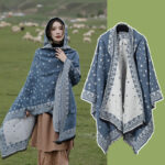 Shawl001-Ethnic style hooded cloak autumn and winter warm Tibet Qinghai travel large cloak desert outer shawl - Image 5