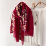 Scarf001-Ethnic style embroidered scarf - Image 6