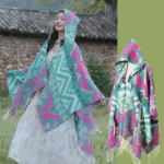 Shawl003-Bohemian ethnic style travel multi-purpose geometric shawl - Image 2