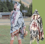 Shawl003-Bohemian ethnic style travel multi-purpose geometric shawl - Image 4