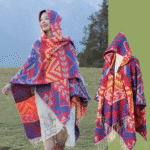 Shawl003-Bohemian ethnic style travel multi-purpose geometric shawl - Image 5