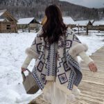 Shawl004-Ethnic style shawls and capes for women - Image 3