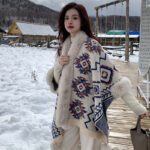 Shawl004-Ethnic style shawls and capes for women