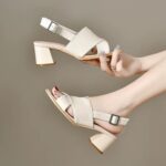 BOX110-Women's Box Heel - Umid Fashion