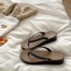 Black and brown polka dots [2538 wedge flip-flops]