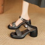 BOX119-Women's Box Heel - Umid Fashion