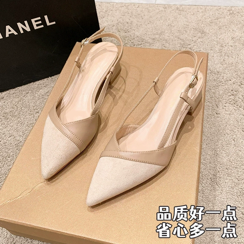 BOX026 40 SIZE NUDE COLOR 1990TK Stock - BOX026 - Chic Nude Block Heels - Image 1